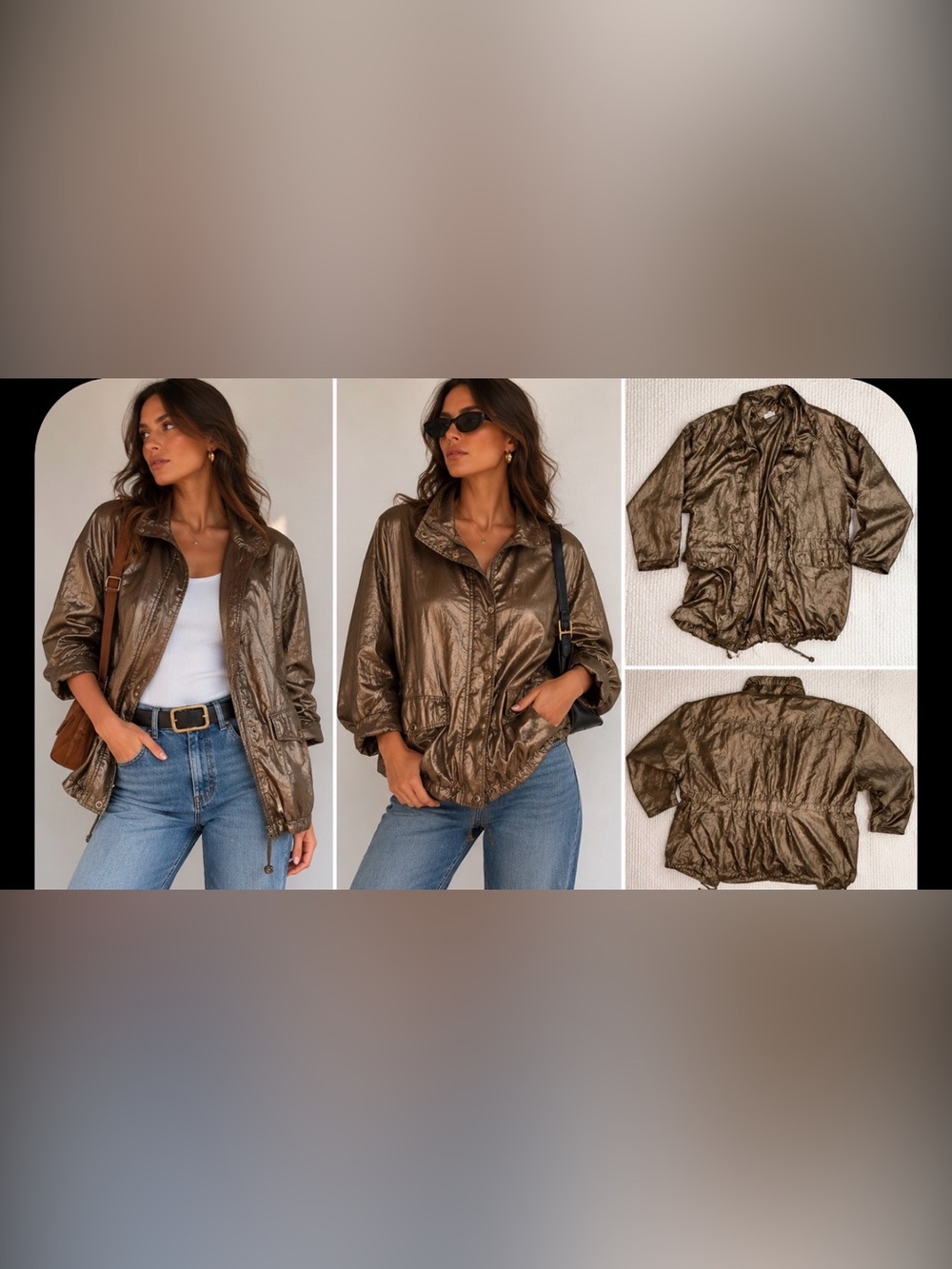 Madeleine vintage 80s metallic gold jacket 
 Women’s Size M 40/42 Lightweight